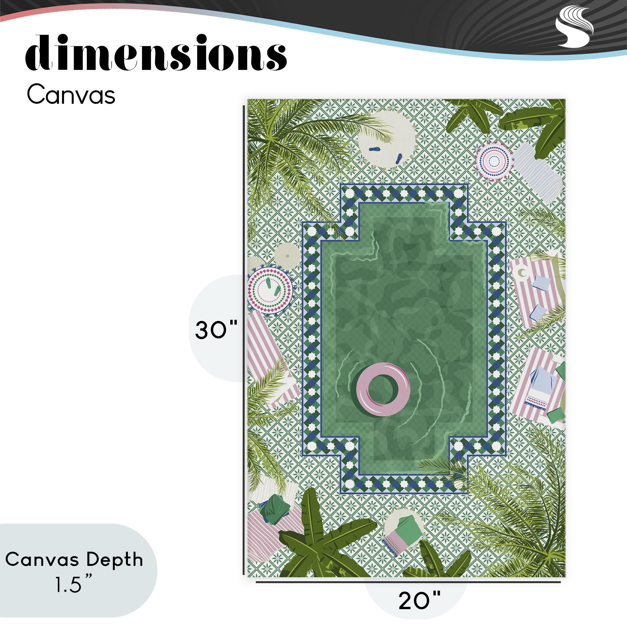 Stupell Industries Morocco Riad Pool Canvas Wall Art, design by Vero Illustrates