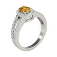 thumbnail image 2 of Engagement Rings for Women 1.68 Carat Diamond and Oval Shaped Citrine Ring prong 10K White Gold, 2 of 5