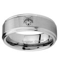 thumbnail image 2 of Tungsten Wolf 8mm Brushed Gray Step Edges Men Ring, 2 of 2
