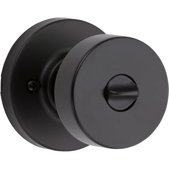 Kwikset Pismo Entry Door Knob with Lock and Key, Secure Keyed Handle Exterior, Front Entrance and Bedroom, Matte Black, Pick Resistant SmartKey Rekey Security and Microban