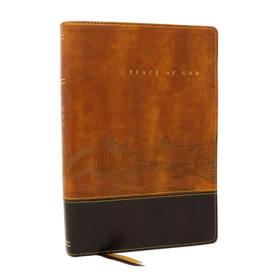 Peace of God Bible: Discover and Experience God's Shalom Throughout the Bible (Nkjv, Brown Leathersoft, Red Letter, Comf, (Hardcover)