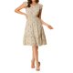 thumbnail image 2 of INSPIRE CHIC Vestido de Mujer con Flores, Mangas de Volante, Cuello en V, Vestido Casual con Fruncidos y Volantes XL Color Albaricoque Oscuro, 2 of 7