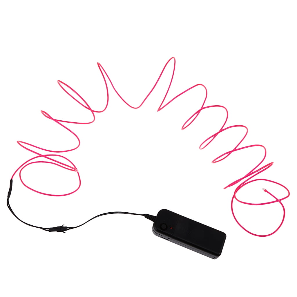 Luces LED De Neón Luminiscentes Glow EL Wire String Strip 3 Metros Rosa ...