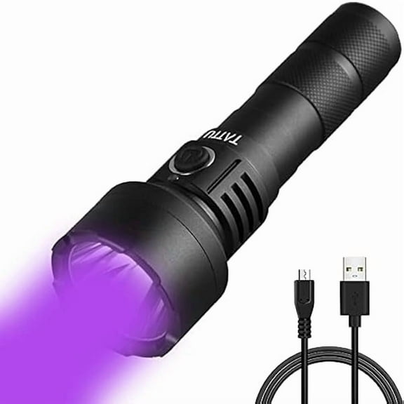 ZC U2 UV Flashlight Rechargeable 395nm Black Light Torch Blacklight 10W Ultraviolet LED Lamp with Micro USB Charging Cable