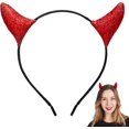 thumbnail image 1 of Diadema de cuernos del diablo con purpurina, 1 of 5