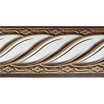 Dundee Deco Peel and Stick Self Adhesive Wallpaper Border - Abstract Faux Victorian White Gold Mauve Rope, 33 ft x 2 in