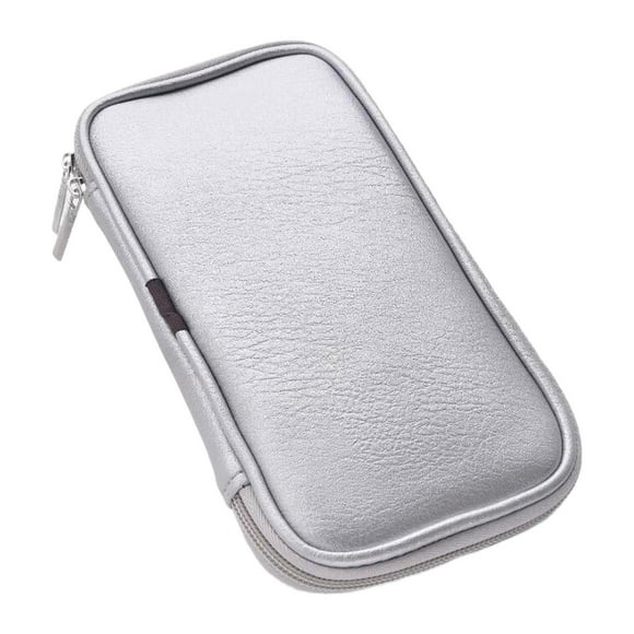 Cepillos de maquillaje de maquillaje de maquillaje de viajes Organizador de la bolsa Diseño de la cremallera Case cosmética Cosmética para la cepillo Plata