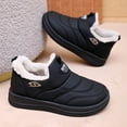 thumbnail image 4 of Winter Snow Boots for Women Slip on Furry Lined Ankle Booties Casual Comfy Lightweight Soft Sole Cold Weather Walking Shoes Black Size 5.5, 4 of 7