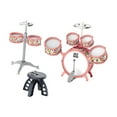 thumbnail image 2 of Batería infantil con 2 platillos, juguete sensorial de percusión para cumpleaños. rosa, 2 of 9