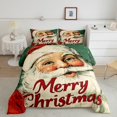 thumbnail image 2 of Feelyou Santa Claus King Size Comforter Sets for Teens, Retro Fairy Tale Bedding Comforter Set, Winter Christmas Festival Reversible Bedding Set, Lightweight Room Decor, 3pcs, 2 of 8