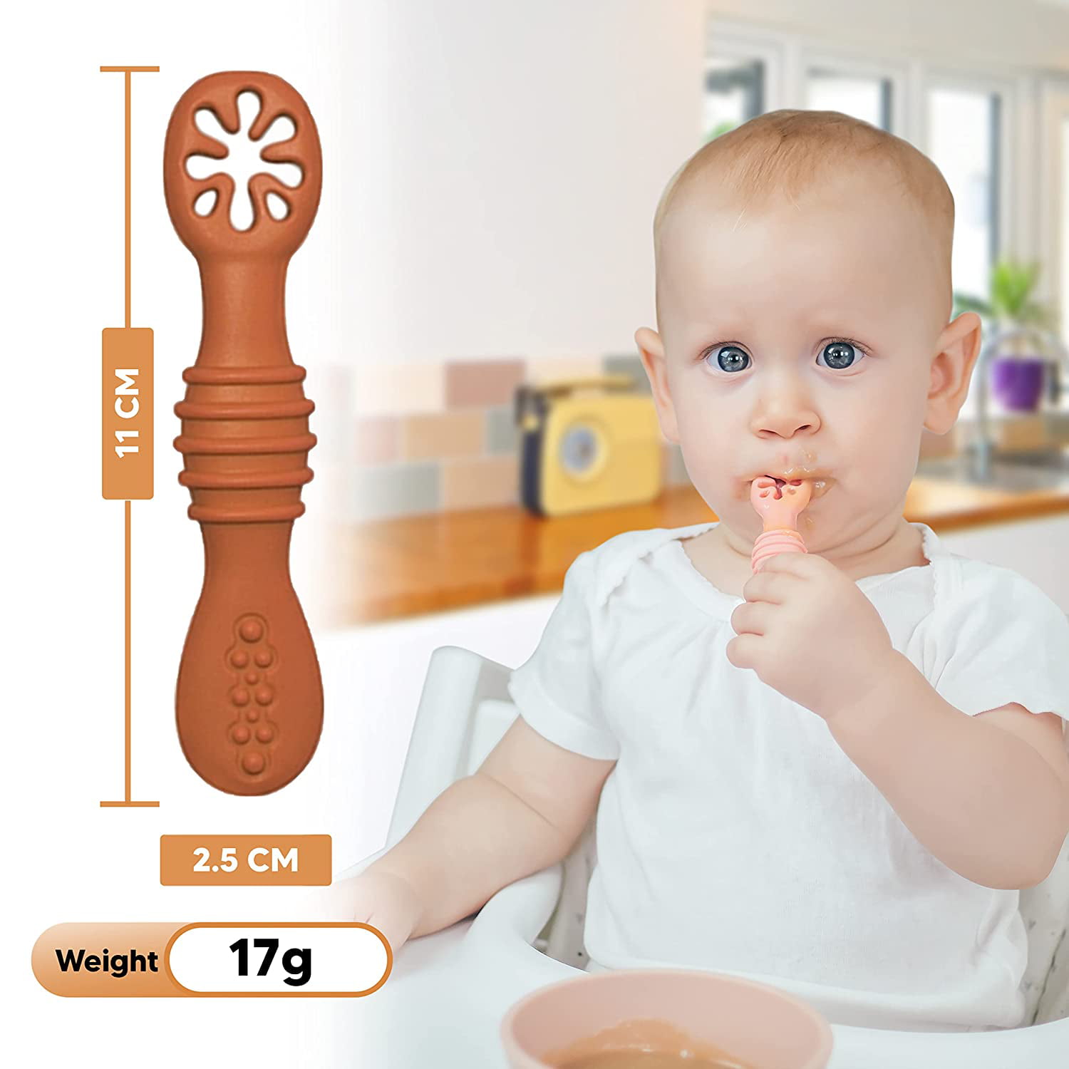 Silicone Baby Spoons for Baby Led Weaning 6-Pack First Stage Baby Feeding Spoon Set Gum Friendly BPA Lead Phthalate and Plastic Free Great Gift Set 
