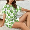 thumbnail image 6 of Womens Pajama Sets With Pocket, bright cabbage cute eyes funny Lounge Sets Short Sleeve Sleepwear PJ Sets for Women, 6 of 6