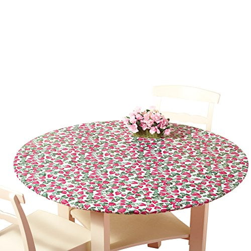 Collections Etc Fitted Elastic Table, Elastic Round Table Covers