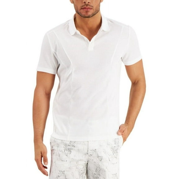 2 Alfani Men's Shirts White Polo & Seacoast  End-On-End Stripe T-Shirt-Size XL