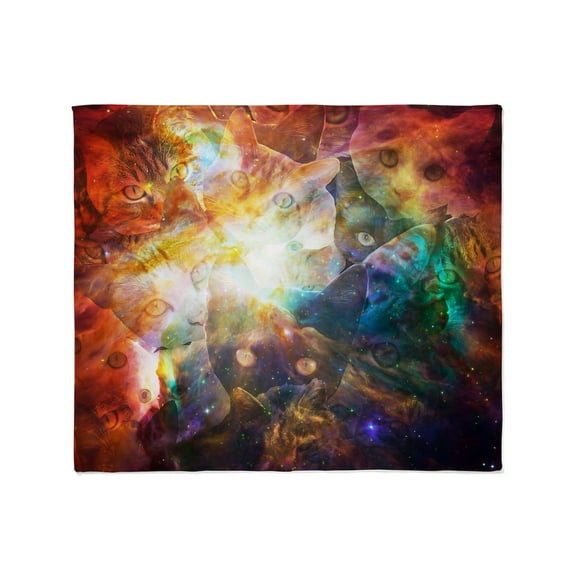 CafePress - The Cat Galaxy Throw Blanket - Soft Fleece Throw Blanket, 50"x60" for All Ages