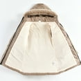 thumbnail image 7 of SonxaHe Big Girls Winter Coats Warm Thickened Faux Fur Hood Jackets Children Heavyweight Windproof Outerwear Long Coats Beige,Sized 11-12, 7 of 7