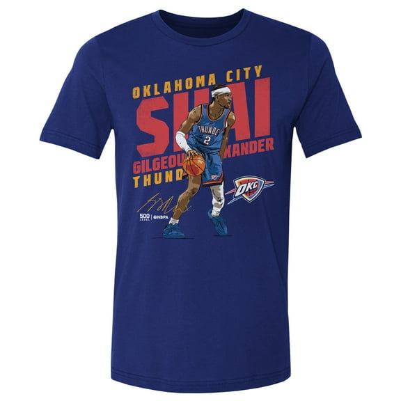 Men's 500 Level Shai Gilgeous-Alexander Blue Oklahoma City Thunder Slant T-Shirt