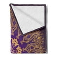 thumbnail image 2 of Mandala Soft Flannel Fleece Throw Blanket, Round Bohemian Motif Leaves Folkloric Print, Cozy Plush for Indoor and Outdoor Use, 50" x 70", Violet Purple and Yellow, by Ambesonne, 2 of 5