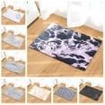 thumbnail image 2 of Geometric Marble Kitchen Entrance Door Mat Flannel Carpet Doormat Black White Indoor Floor Mats Anti-Slip Rug, 2 of 6
