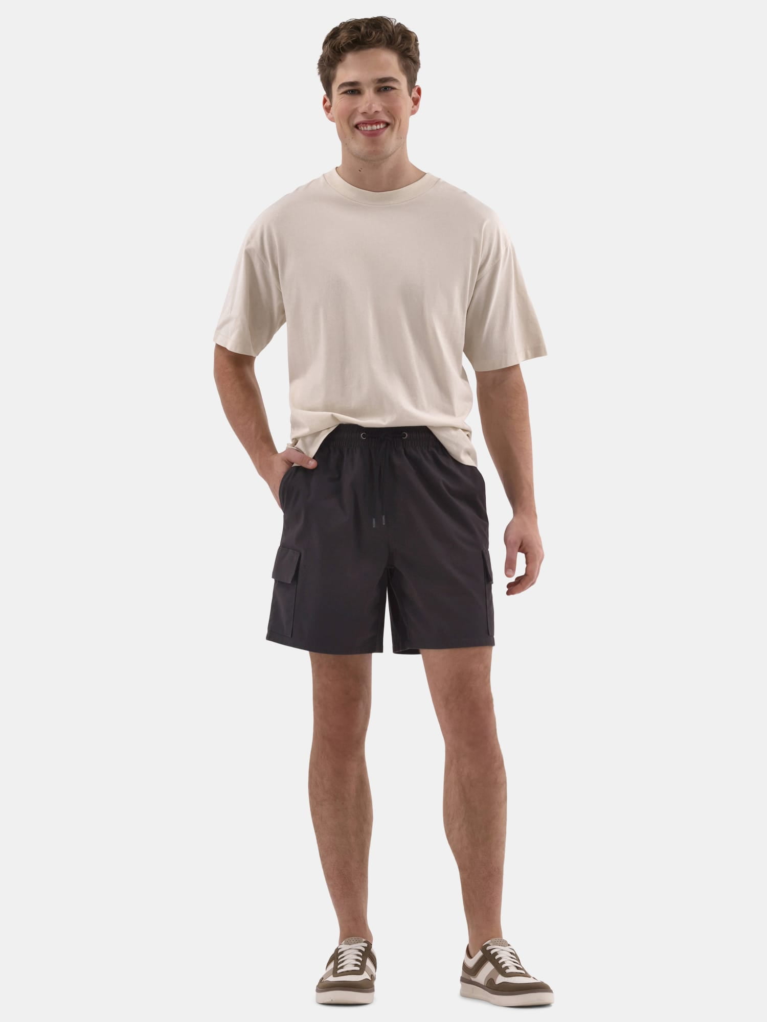 No Boundaries Men's & Big Men's Twill Cargo Shorts, 7" Inseam, Sizes XS-5XL