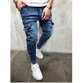 thumbnail image 3 of Men Cargo Joggers Casual Drawstring Waist Tapered Fit Stretch Pants with Multiple Pockets for Everyday Wear, 3 of 5