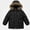 Black, variant on DJDLJWCJ Boys Winter Puffer Coat with Hood Boys Thicken Warm Quilted Jacket Insulated Mid Length Outerwear Beige Size 5T