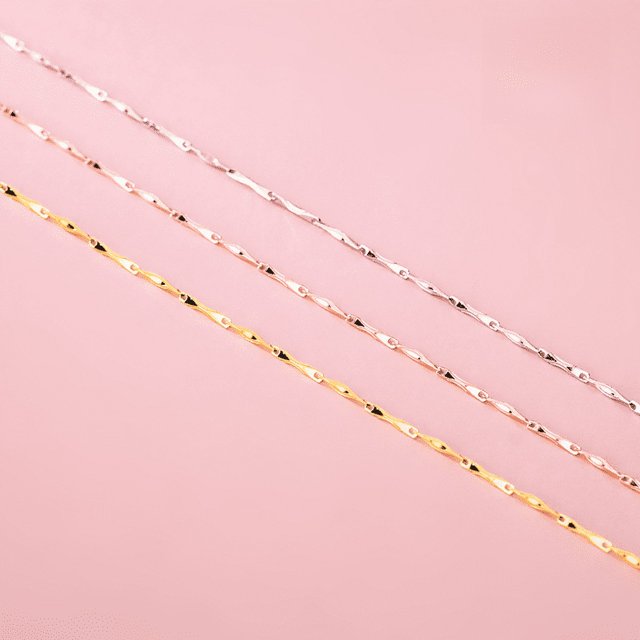 Collar de plata dulce para mujer, cadena única de clavícula, chapado en oro y plata S925, joyería de plata