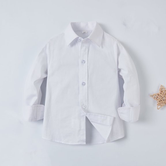 ETHAN Toddler Boys' Oxford Dress Shirts Button Down Long Sleeve Casual Uniform Shirt 100CM - 2T