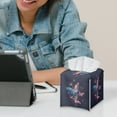 thumbnail image 4 of ZIATUBLE Butterfly Square Tissue Box Cover PU Leather Tissue Paper Box Cover Decorative Holder Organizer Rectangular Tissue Boxes Covers Facial Cube Tissue Box Holder Case Dispenser, 4 of 7