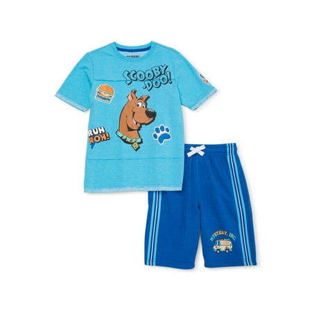 Scoob! Boys 4-18 Scooby-Doo Short Sleeve T-Shirt and Knit Shorts 2-Piece Outfit Set