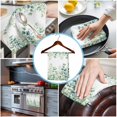 thumbnail image 3 of Green Eucalyptus Leaves 1 Pack Kitchen Towel, Water Absorbent Dish Towel, Watercolor Spring Summer Botanical Decorative Hand Towels - Quick Drying Cloth for Cooking Baking, 18x28 Inch, 3 of 8