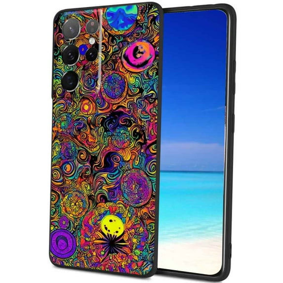 Compatible with Samsung Galaxy S22 Ultra Phone Case, Abstract-Psychedelia-Hippie-45 Case Silicone Protective for Teen Girl Boy Case for Samsung Galaxy S22 Ultra