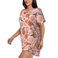 thumbnail image 2 of Fuzoiu Painting Peach Print Women's Short-Sleeved Pajama Set,Lounge Sleepwear Set,Womens Pajama Sets 2 Piece,Button-Up Top and Shorts with Pockets-4X-Large, 2 of 7