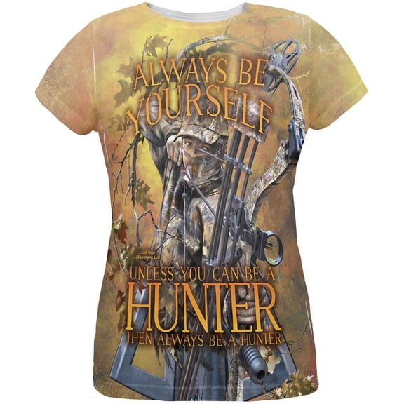 Always Be Yourself Unless Bow Hunter All Over Womens T Shirt Multi 2XL