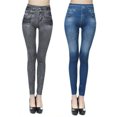 thumbnail image 4 of UDIYO Elastic Women Pants Ankle-length Polyester Comfortable Fake Jeans Women Trousers for Home, 4 of 7