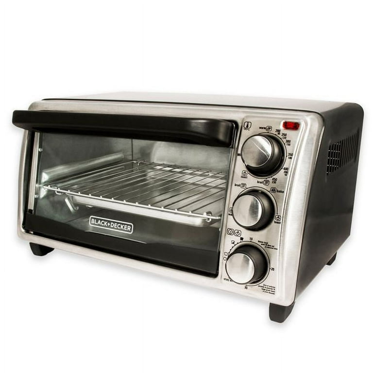 Black Decker 4 Slice Toaster Oven, Silver - Stainless Steel, 1