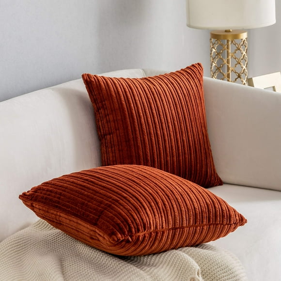 Fundas de almohada decorativas K KEVIN TEXTILE, 66 x 66 cm, juego de pana, 2