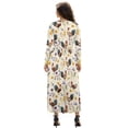 thumbnail image 2 of FKELYI Floral Rooster Print Women's Fall Long Sleeve Dress Casual Maxi Dress with Pocket Flowy Tiered Waist Long Dresses for SSpring Winter, 2XL, 2 of 6