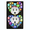 thumbnail image 1 of Metal Light Switch Plate Cover Colorful Multi-Shaped Gemstone Heart DIA004, 1 of 13