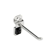 Triton Products® Stainless Steel LocHook 3" Single Rod 30-Degree Bend 1/4"D Stainless Steel Pegboard Hook for Stainless Steel LocBoard, 3pk