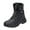 Black, variant on Lovskoo 2024 Men's Snow Boots Round Toe Platform Solid Color Winter Keep Warm Woolen Casual Bandage Short Boots Black