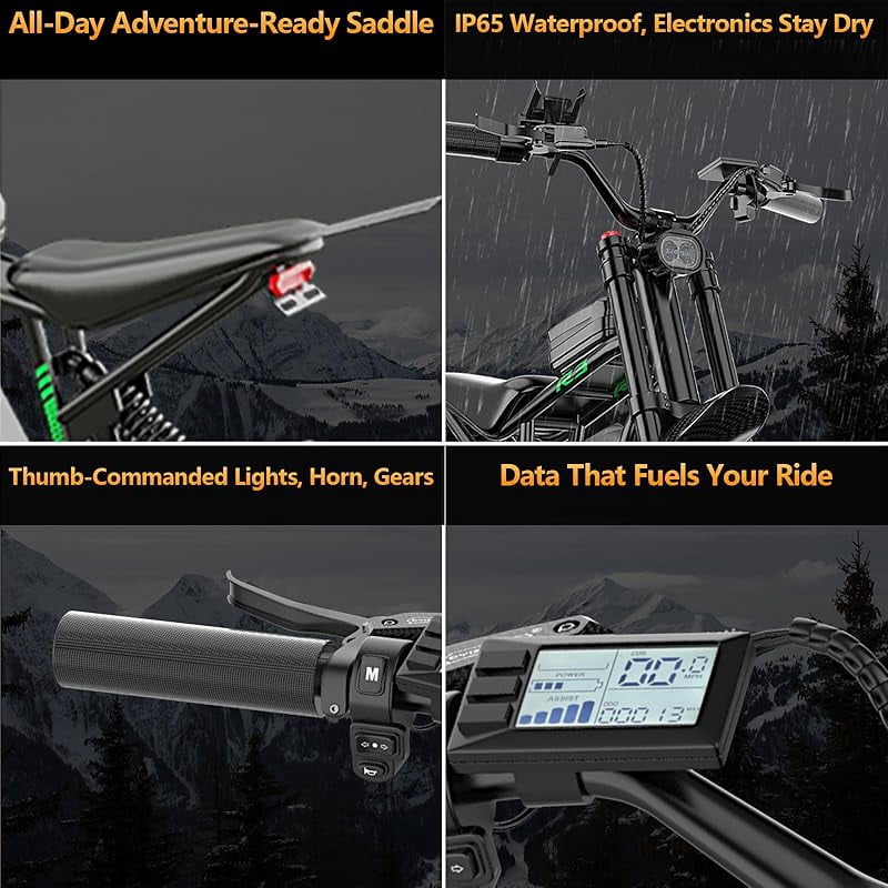 R3 Electric Dirt Bike for Adults Teens, Peak 6000W Brushless Motor 50 MPH Dirtbike,50 Miles Range Ebike with 60V 25Ah Battery, 19" Tires Off Road Tires Electric Motorcycle with Full Suspension