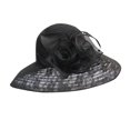 thumbnail image 4 of XIAOCHA Womens Lace‑Rose Wide‑Brim Hat Solid Sun Hat Party Hat,Black, 4 of 4