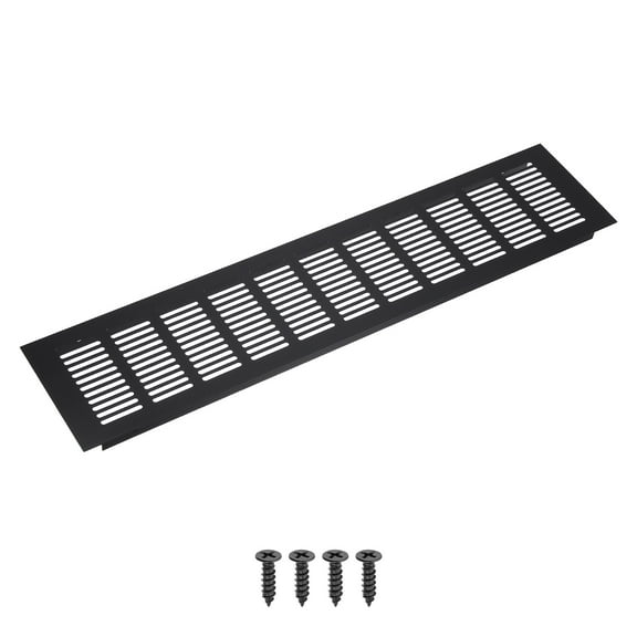 Uxcell 18 x 4 Inch Rectangle Ventilation Grille, Aluminum Air Vent Cover, Black