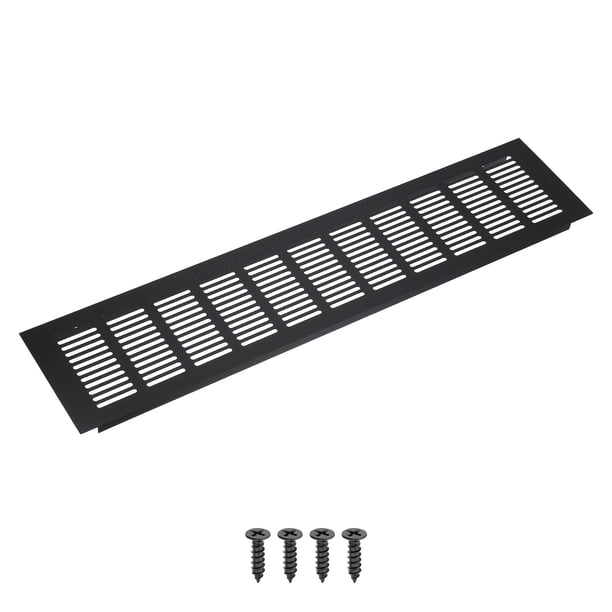 Rejilla de ventilación rectangular de 18 x 4" cubierta de aire de aluminio negra