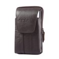 thumbnail image 1 of Men Cowhide Leather Fanny Waist Bag Solid Phone Purse Belt Pouch (Coffee), 1 of 4