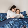 thumbnail image 6 of Feelyou Dreamy Blue Butterfly Bedding Comforter Set, Western Bohemian Paisley Twin Comforter Sets, Vintage Damask Flower Reversible Bedding Set, Breathable Home Decor, 2-Piece, 6 of 9
