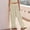 Beige, variant on Up to 65% off! Plus Size Sweatpants for Womens High Waist Casual Casual Solid Color Cotton Linen Drawstring Elastic Waist Long Wide Leg Pants