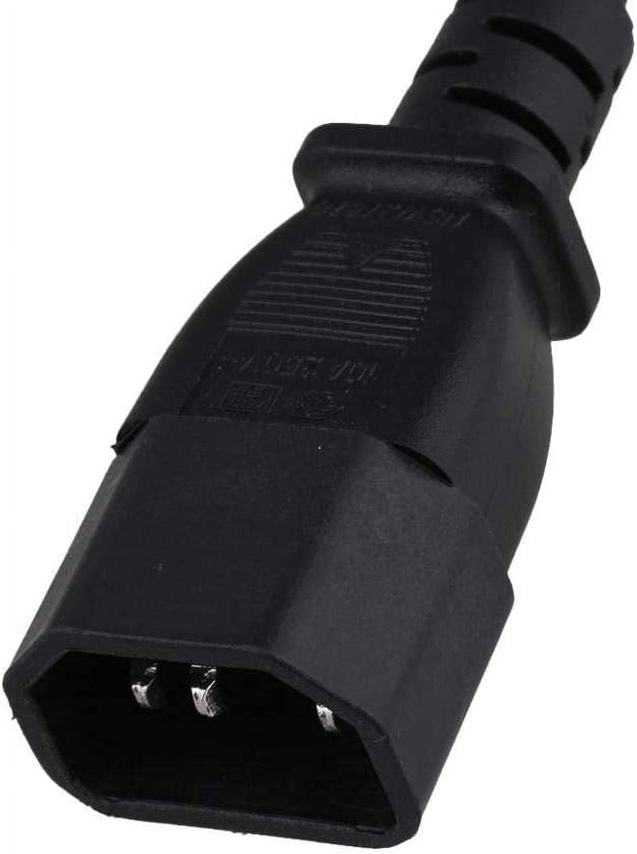 Tekit C14 to C15 Power Cord, IEC320 C14 Male to C15 Female Power Extension Cable Cord,10A 250V,16AWG(C14 to C15 10ft)