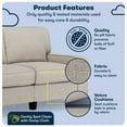 thumbnail image 3 of Serta Palisades 61" Track Arm Sofa, Easy Care Polyester, Loveseat or Couch for Small Spaces, Light Gray, 3 of 16